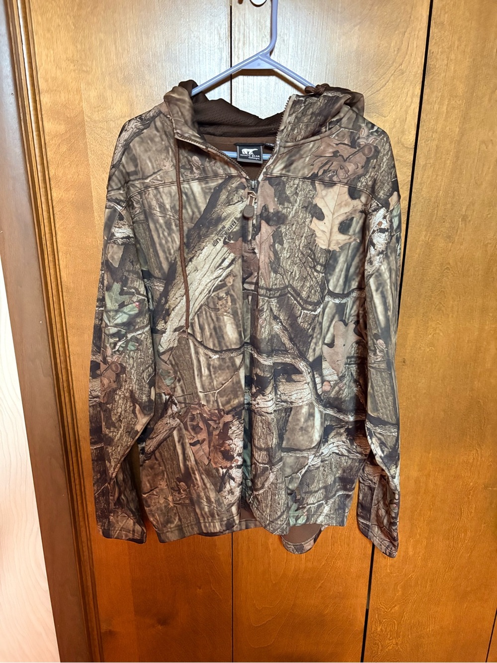 White bear Camouflage Zip-Up Hoodie - Brown/Green Camo XL